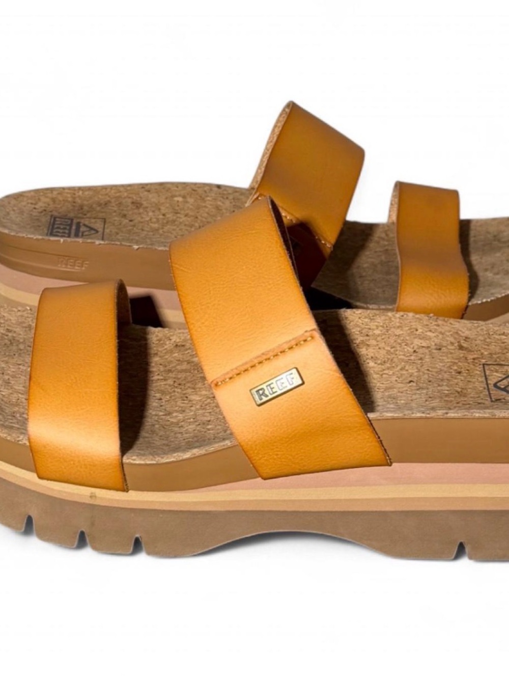REEF Cushion Vista Higher Natural Platform Sandals Size 10 - Picture 2 of 6